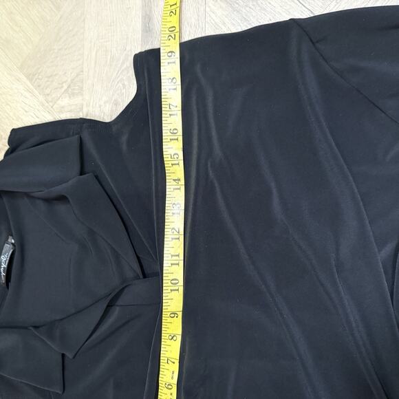 Sympli Black Fluid Jersey Knit Collared Long A-Line Tunic Top Sleeveless Size 10 - Picture 8 of 10